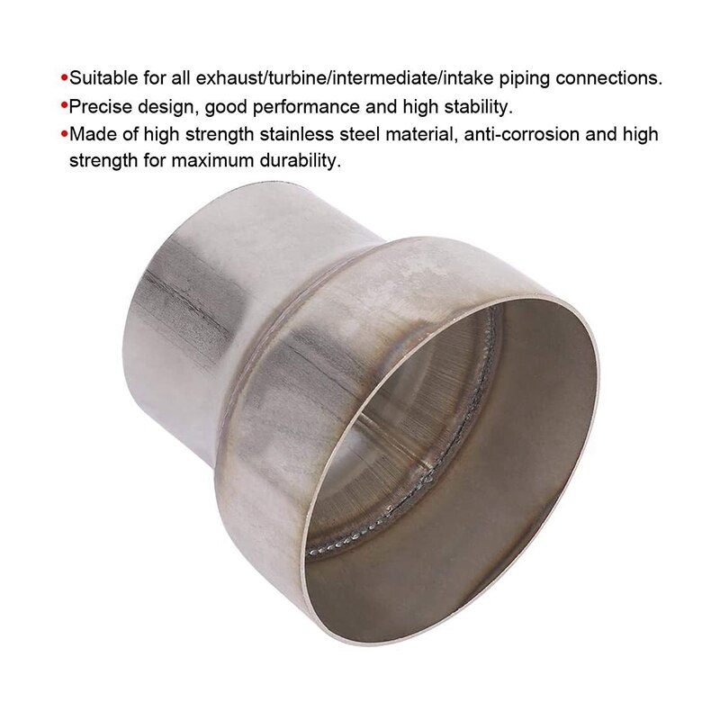 Piping Exhaust Reducer, 3 Inch to 4 Inch Turbo/Exhaust Reducer Adapter Pipe Stainless Steel Universal for Car Auto Truck