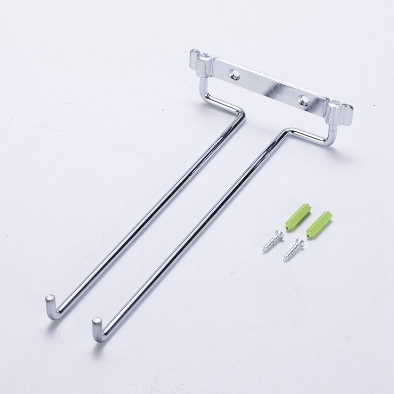 LBER Hanging Wine Glass Rack Single Row Stemware Cafe Restaurant Iron Holder: Default Title