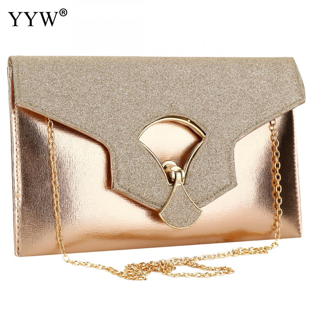 Gold Evening Clutch Tassen Voor Vrouwen Lederen Luxe Portemonnees Handtassen Vrouwelijke Avondtassen Kleine Wedding Party Bag