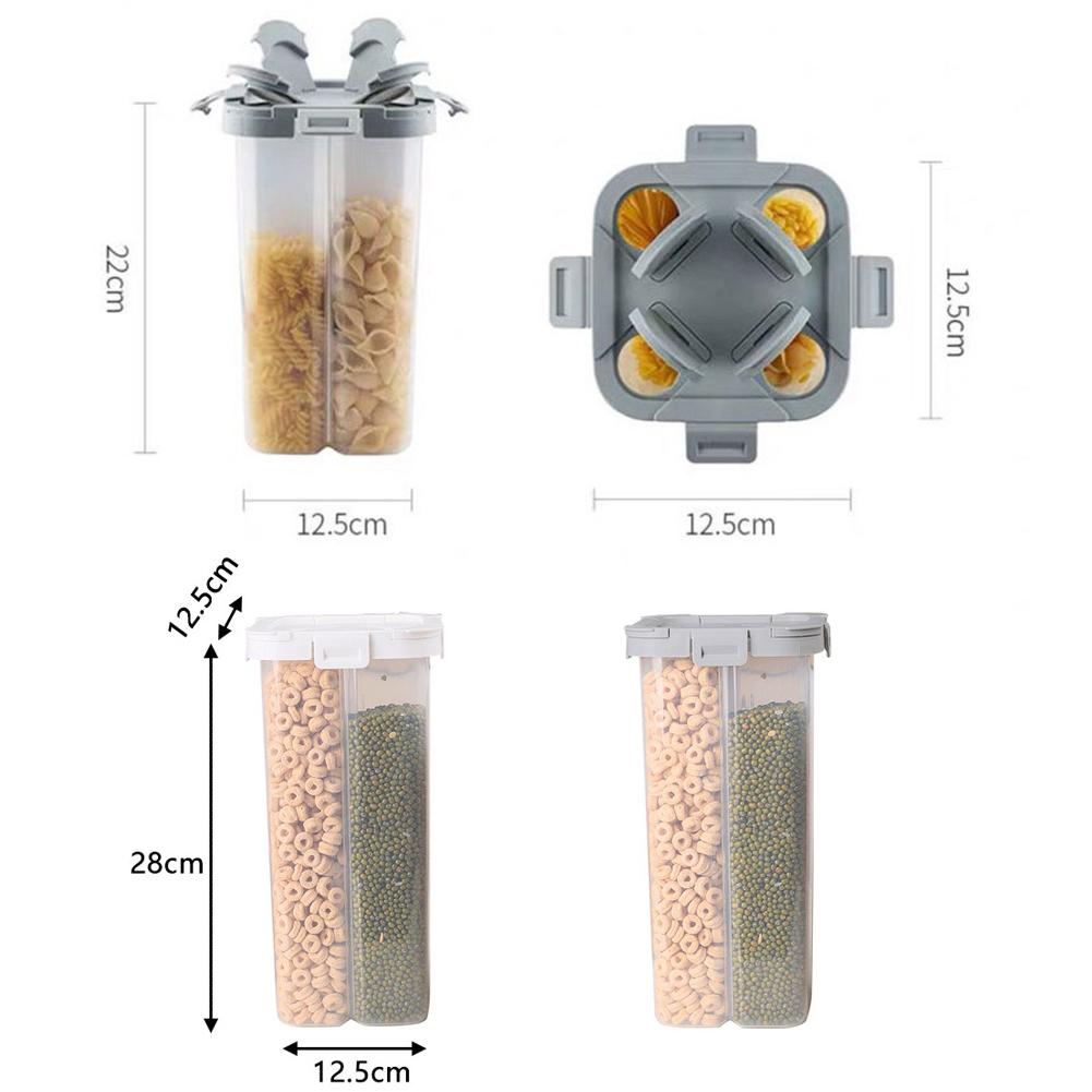 Food Storage Box Cereal Sealed Box Snacks Jar Refrigerator Food Crisper Kitchen Accessories Organizer Home 4 Grid Compartment