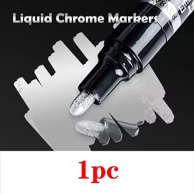 1/2/3PC Chrome Verf Marker Reflecterende Vloeistof Spiegel Verf Pennen Gouden Zilverachtige Inkt 1mm Schrijven Tip Voor Model Metaal Hout Plastic: WIT