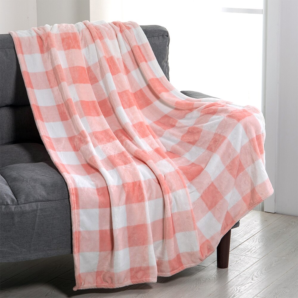 Flanell Vlies Büffel Prüfer Decke Für Bett Super Weiche Samt Plaid aufbringen Karierten Werfen Leichte Mikrofaser