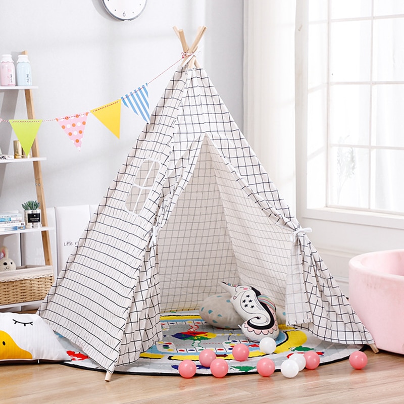 1.6m Teepee Tent For Kids Tipi Play House Wigwam For Children Baby Kids Tent Play Toys House Children's Tent 1.35M