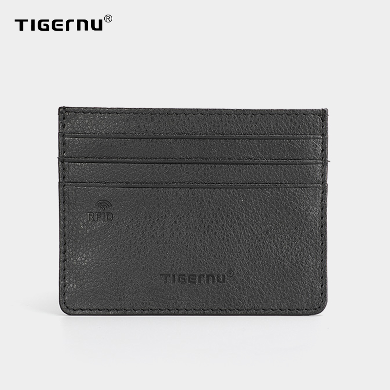 Tigernu RFID borsa per carte antifurto porta carte da uomo ultrasottile portafoglio piccolo da uomo in pelle artificiale leggera Mini borsa per uomo