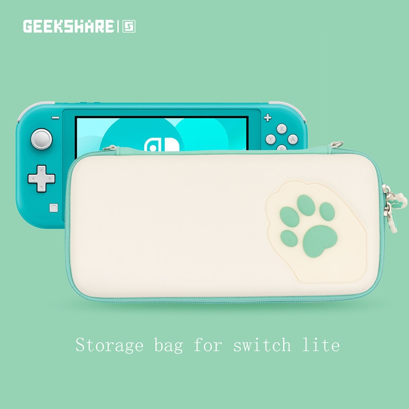 GeekShare-funda de silicona para nintendo Switch Lite, bolsa de almacenamiento CP con garra de gato, carcasa dura para NS Lite, accesorios para consola de juegos: white for lite