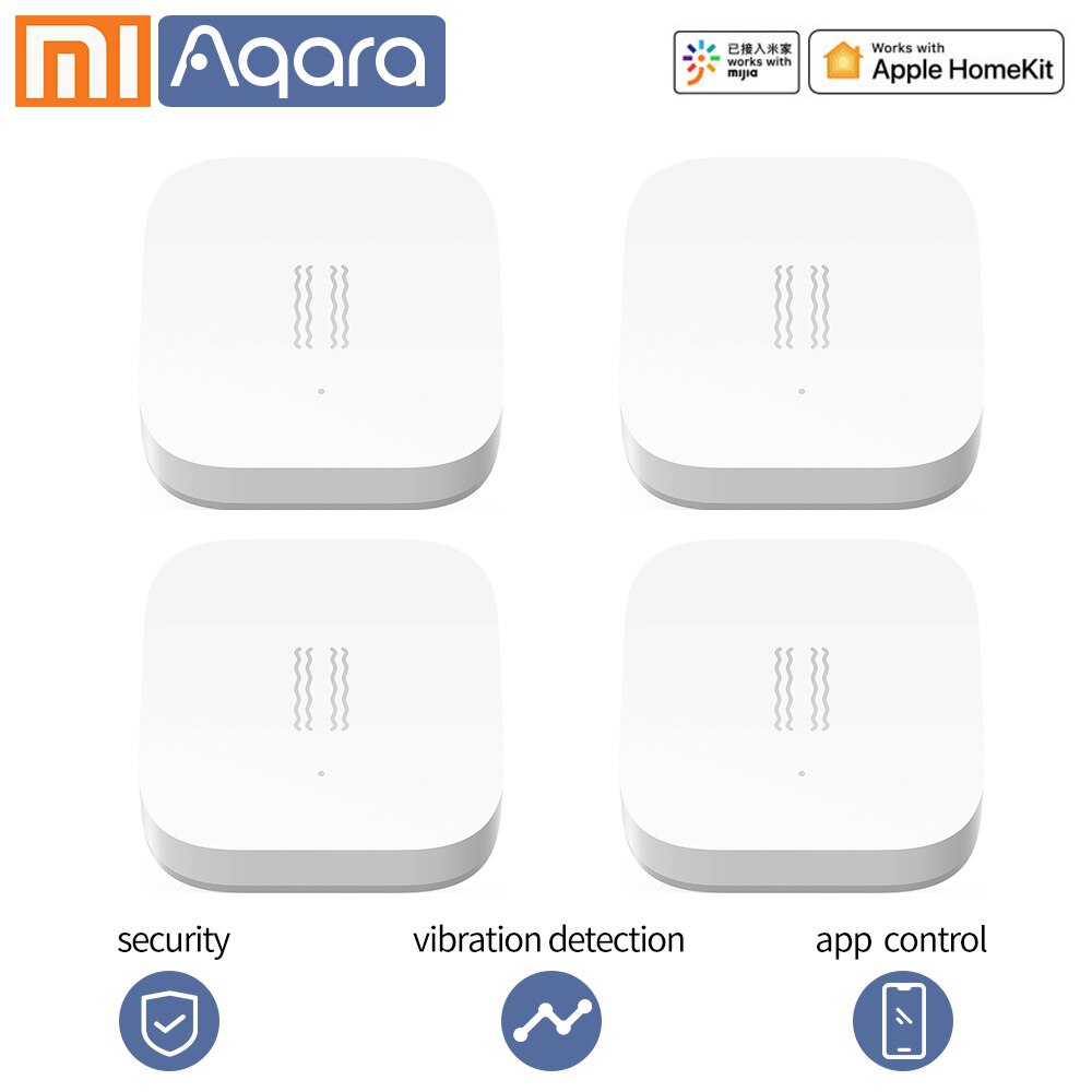 Aqara Shock Sensor Smart Motion Sensor Vibration Detection Alarm Monitor Xiaomi smart homekits zigbee sensor: 4 PCS