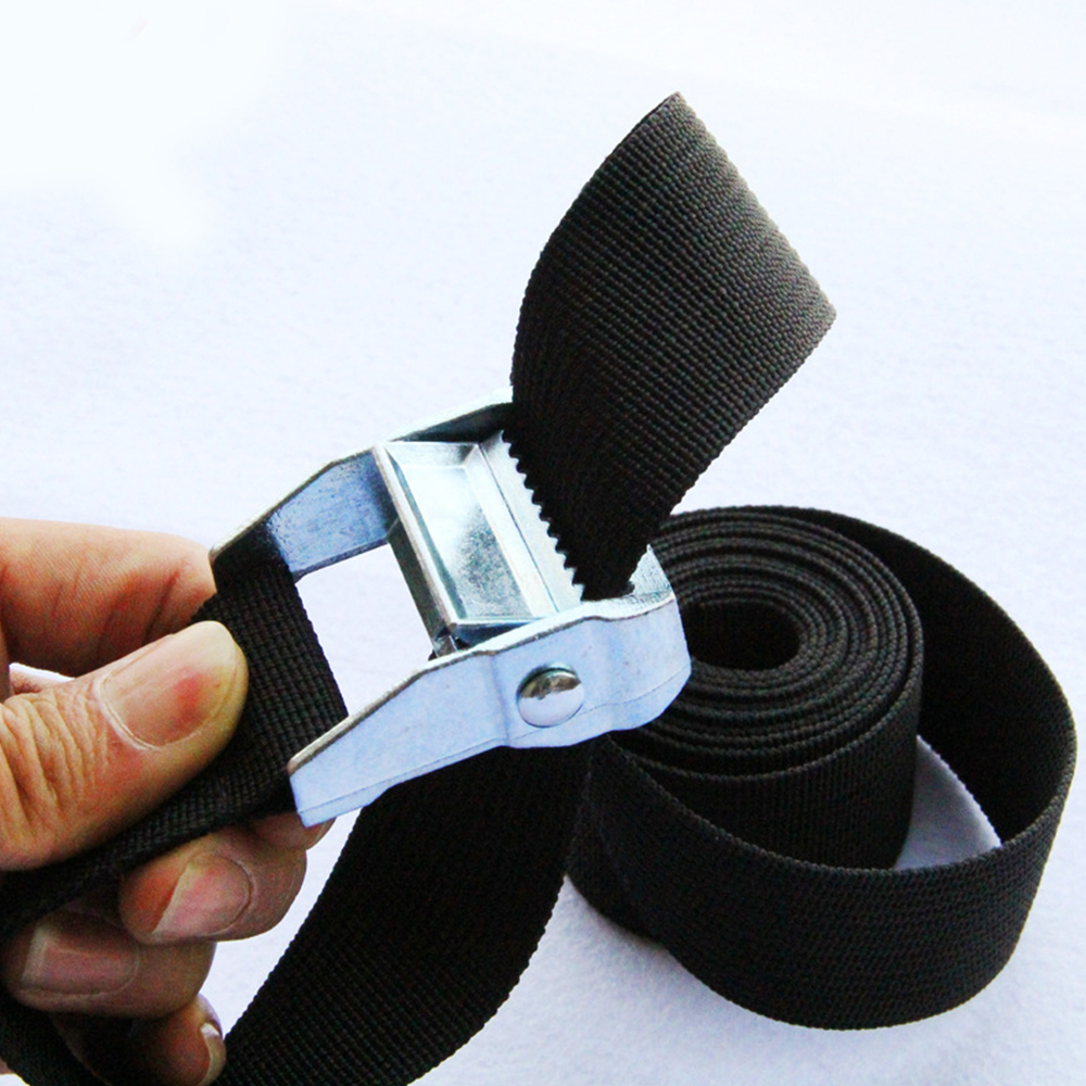 6M * 25 Mm Black Tie Down Strap Sterke Ratchet Riem Bagage Tas Lading Sjorren Met Metalen Gesp