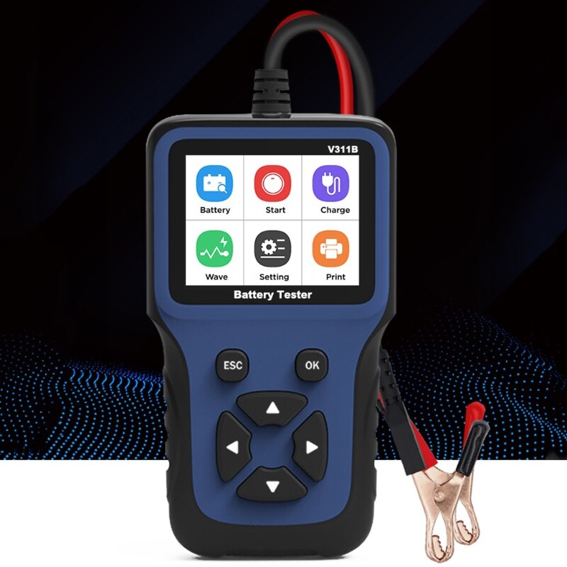 ANCEL BA101 Automobiel Accutester, 12V Batterijtest met 100-2000 CCA, Voor Cranking, Laadsysteem en Zwengeltest, Geschikt voor Auto, ATV, SUV, Vrachtwagen en Boot
