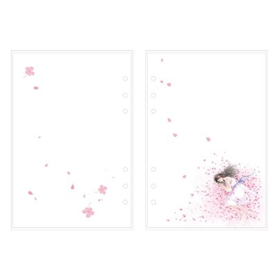 Cute Cherry blossom Series Notebook Filler Papers A5/A6 Color Diary Planner Filler Paper Stationery: 06 / A6