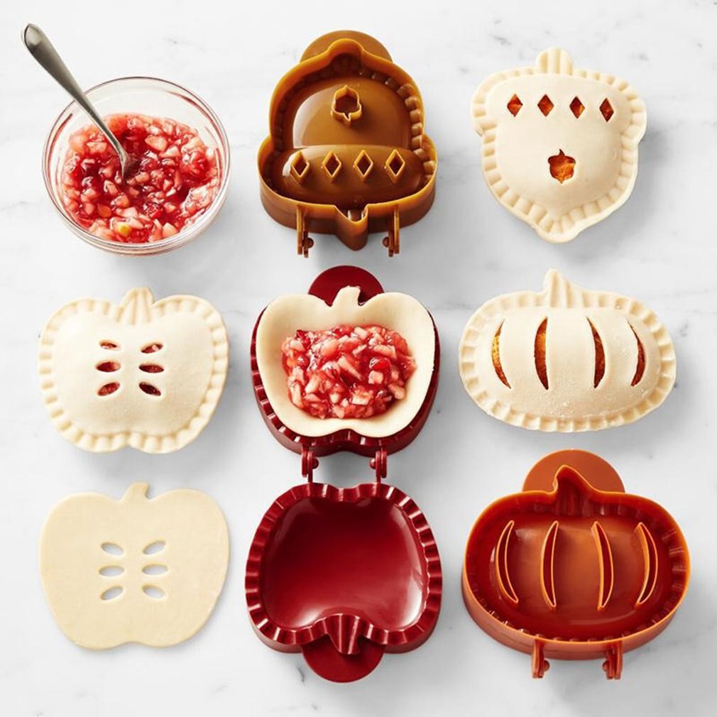 Hand Pie Molds Mini Pie Mould Dough Press Mold Tool Halloween Pumpkin Pie Decoration Apple Hazelnut Christmas Baking Tool