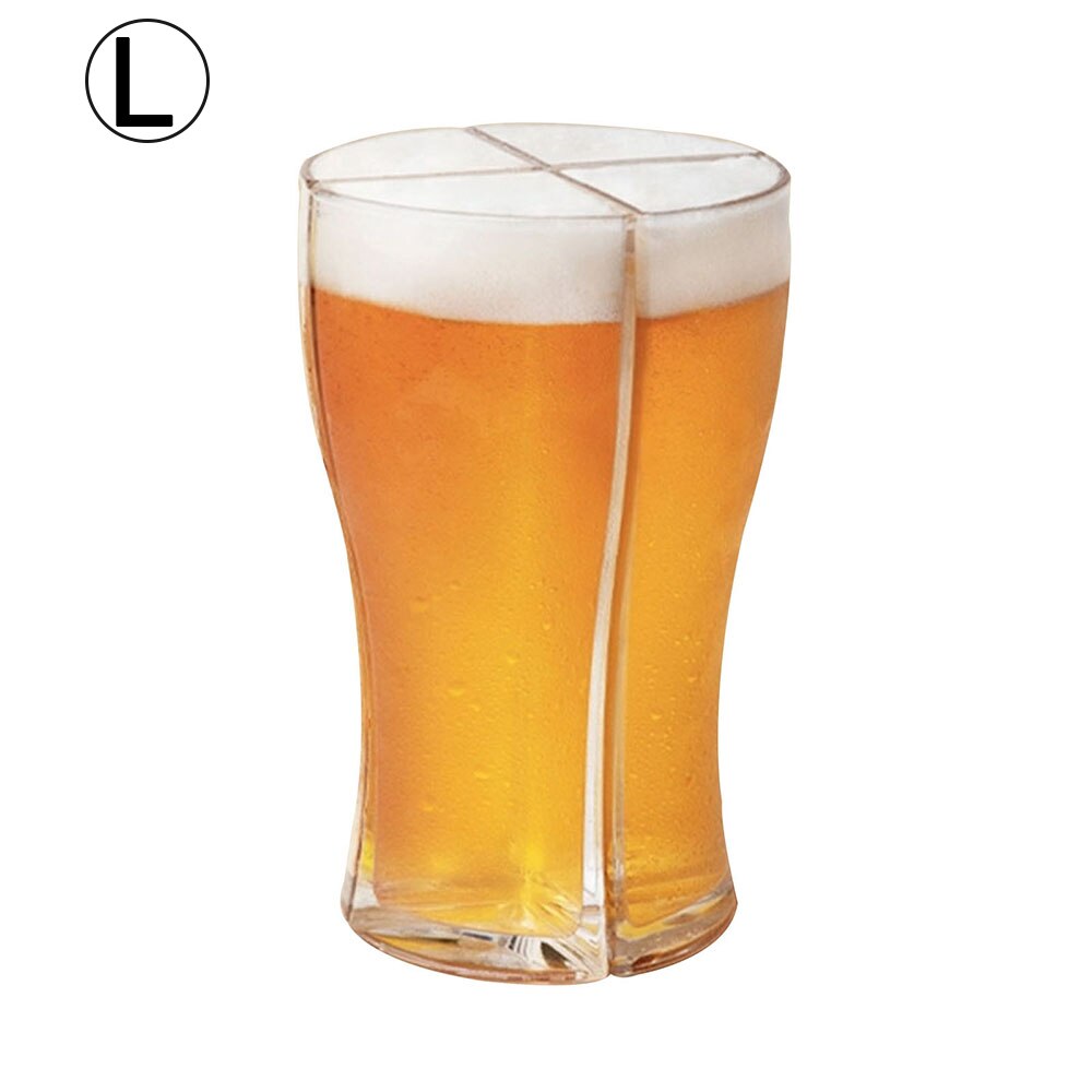 Copo de vidro grosso da caneca da cerveja da grande capacidade para a festa da barra do clube 12.3x10.5x7.5cm super schooner copos de cerveja caneca separável 4 parte: L