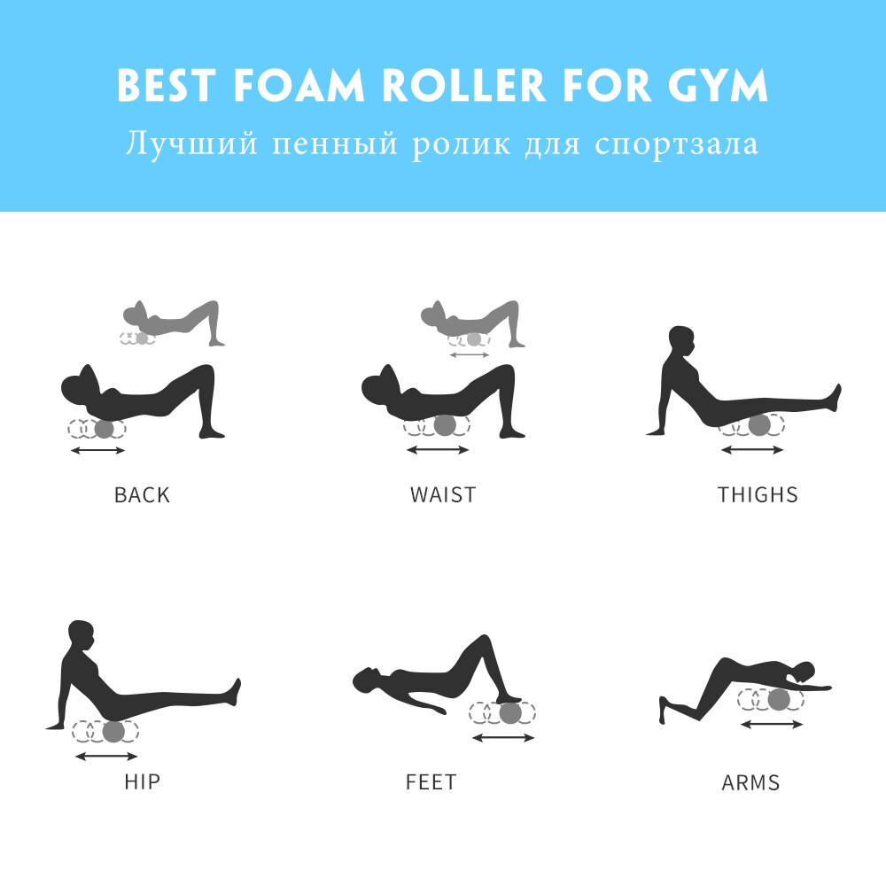 33*14cm joga kolumna fitness pianka pilates joga bloki roller train gym masaż mesh trigger point terapi fizjoterapia ćwiczenia