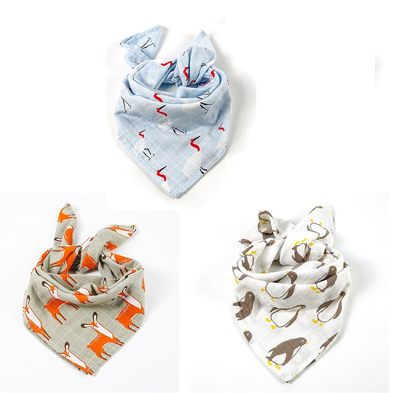 Baby Burp Doeken 3 stks/partij Biologisch katoen gaas Mousseline activiteit baby bib bandana Baby Slabbetjes zachte ademend Pasgeborenen Handdoek sjaal: E