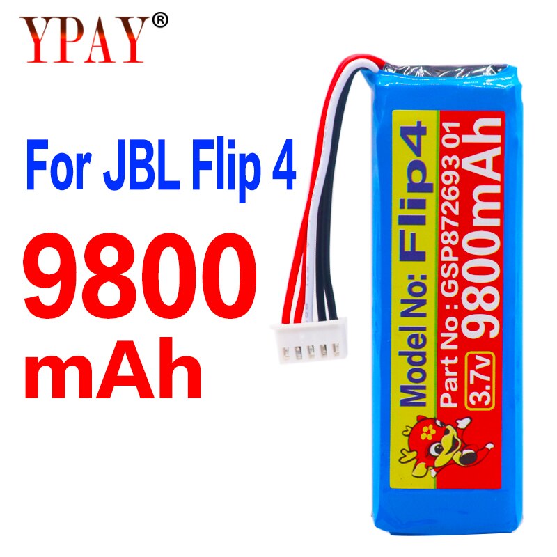 Hoge Capaciteit 9800 Mah GSP872693 01 Jbl Flip 4 Flip4 Speaker Batterij Jbl Flip 3 Flip3 Grijs Speciale Editie GSP872693 p763098 03
