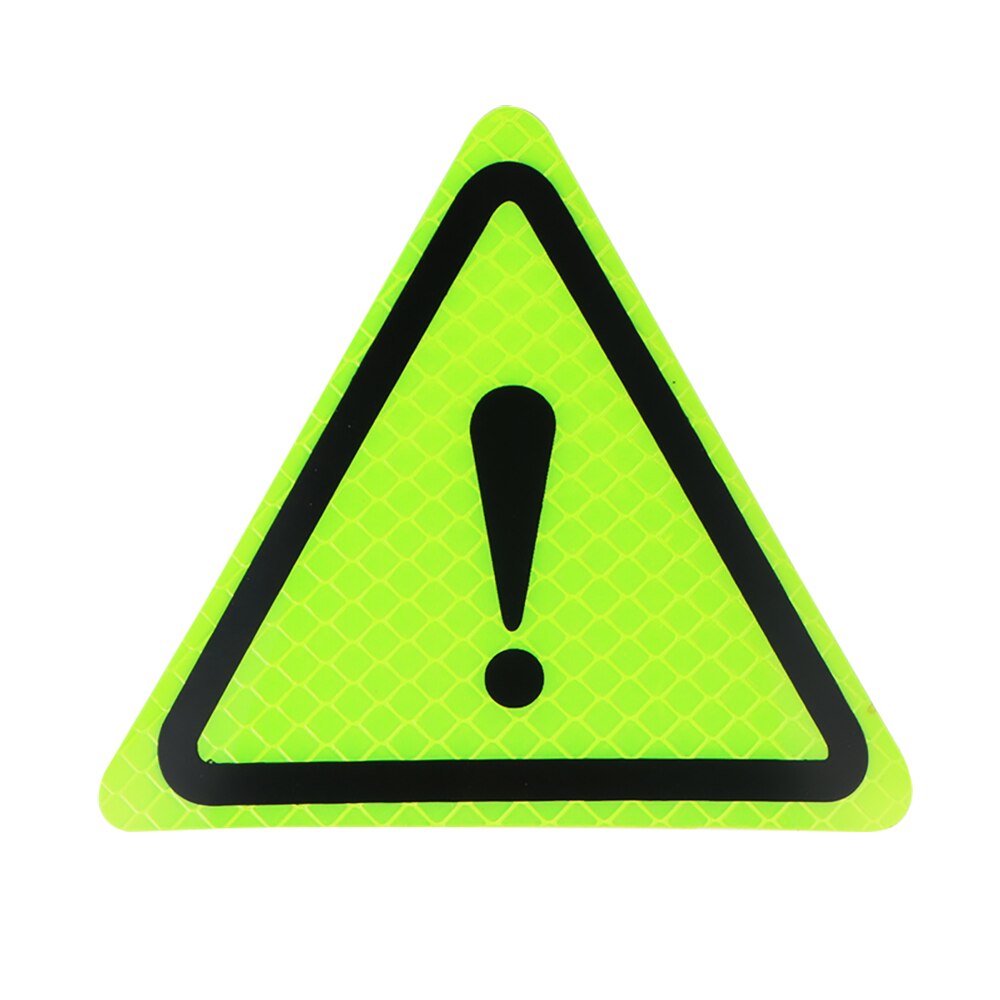 Universal Reflective Stickers Car Bodywork Decorative Plaster Motorcycle Triangle Exclamation Warning Label Reflective Warning: green