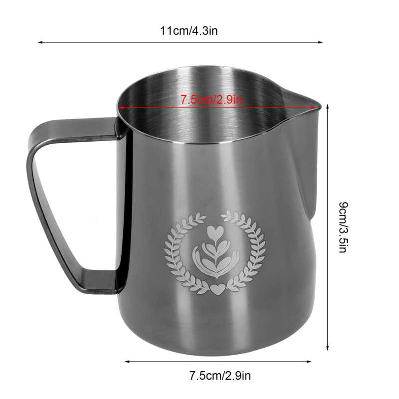 600ml Multi-Purpose Coffee Frothing Cup Stainless Steel Pointed Mouth Milk Froth Mug for Home