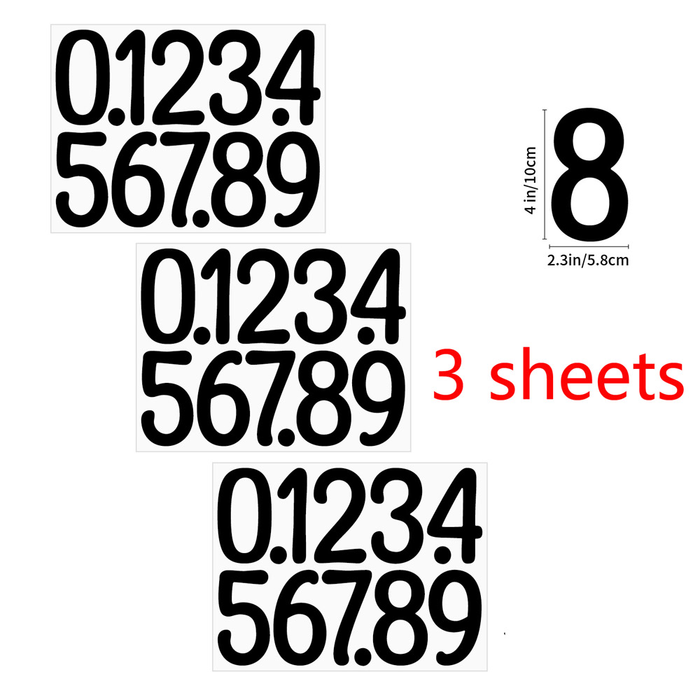 4-inch grote letter sticker 3 vellen nummer alfabet vinyl art poster prikbord brievenbus klaslokaal decor sticker: Roze