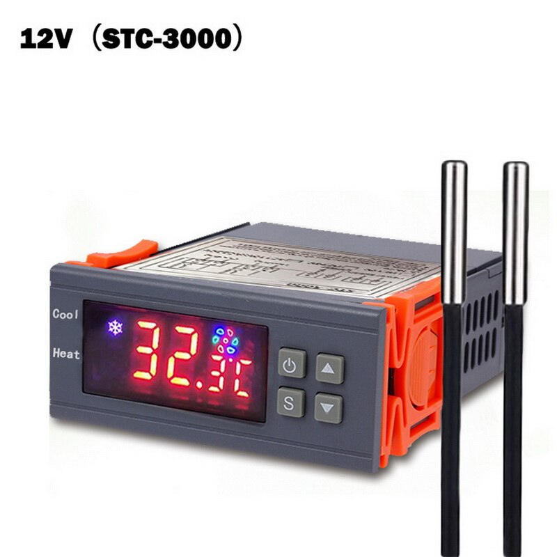 Digital Temperature Controller Thermostat Thermoregulator incubator Relay LED 10A Heating Cooling STC-1000 12V 24V 220V: STC-3000 12V