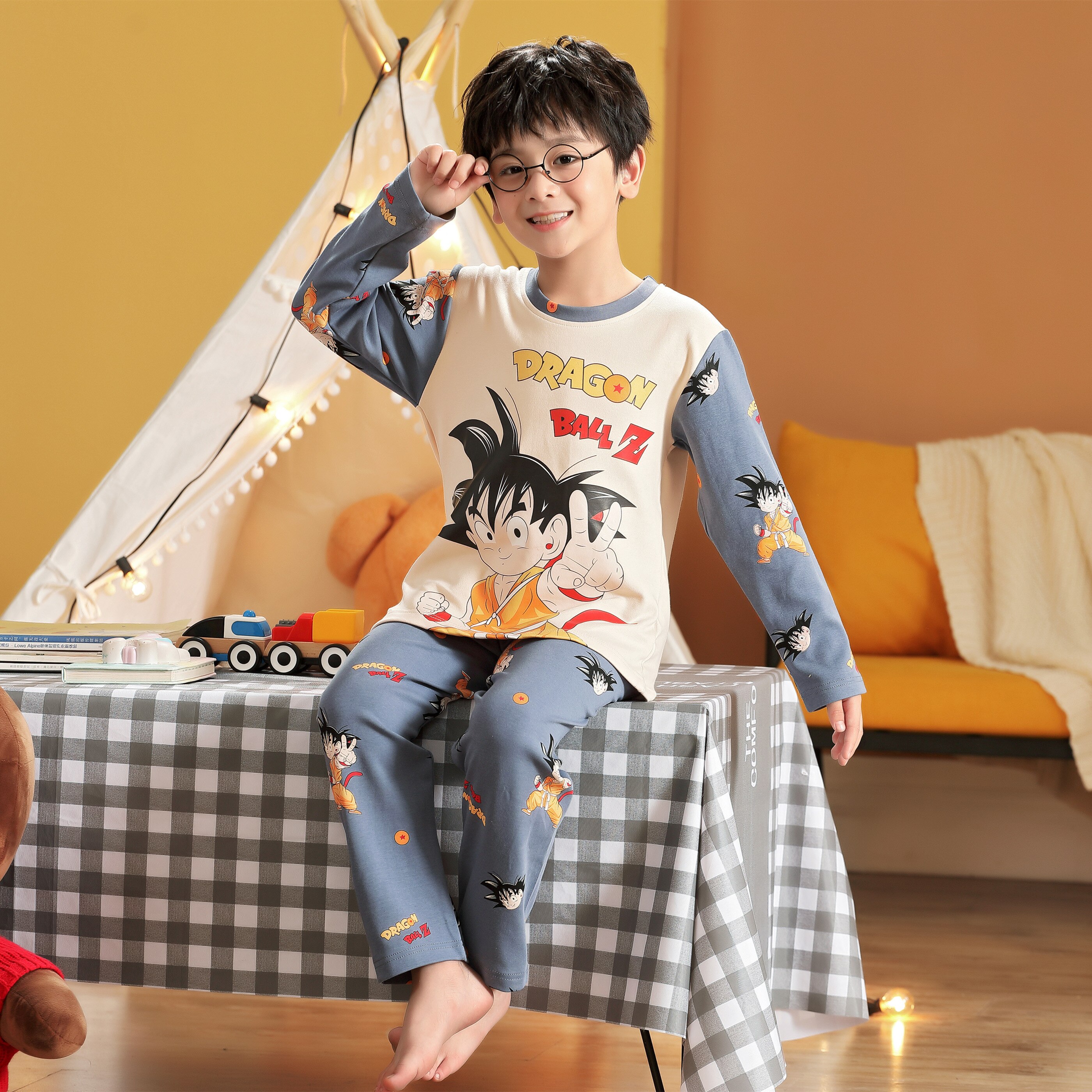 MING-pijamas de poliéster para niños y niñas, conjuntos de ropa de dormir con bonitos dibujos animados, estilo informal de , primavera y otoño, novedad: 2052 / China 8 (3T-4T)