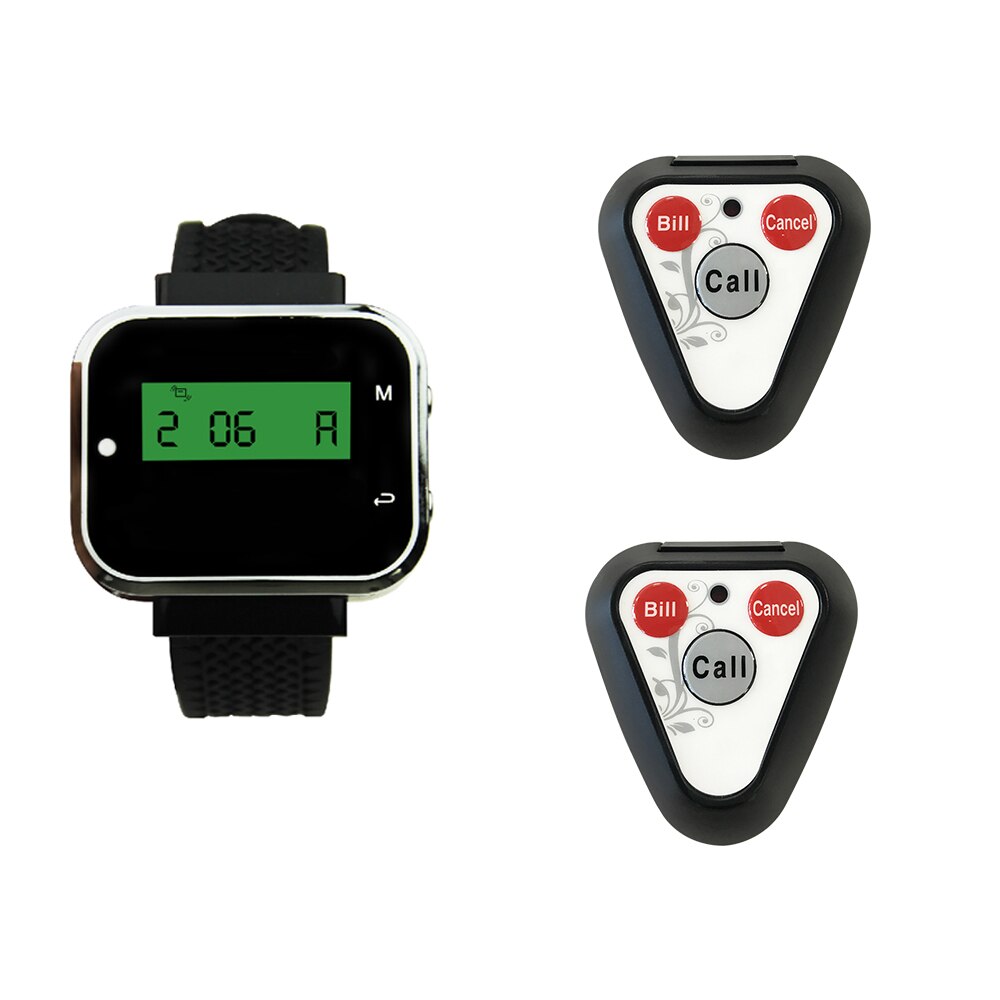 JINGLE BELLS 2 call button 1 watch pager rechargeable watch receivers waiter wireless calling systems restaurant equipment