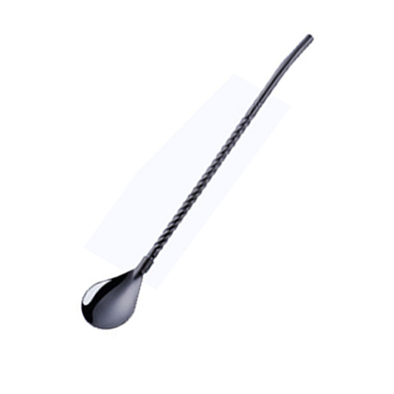 1Pc Lange Twisted Stro Lepel Draagbare Goud Thee Scoop Herbruikbare Gekleurde Rvs Rietjes Cocktail Koffie Roeren Lepel: straight blue