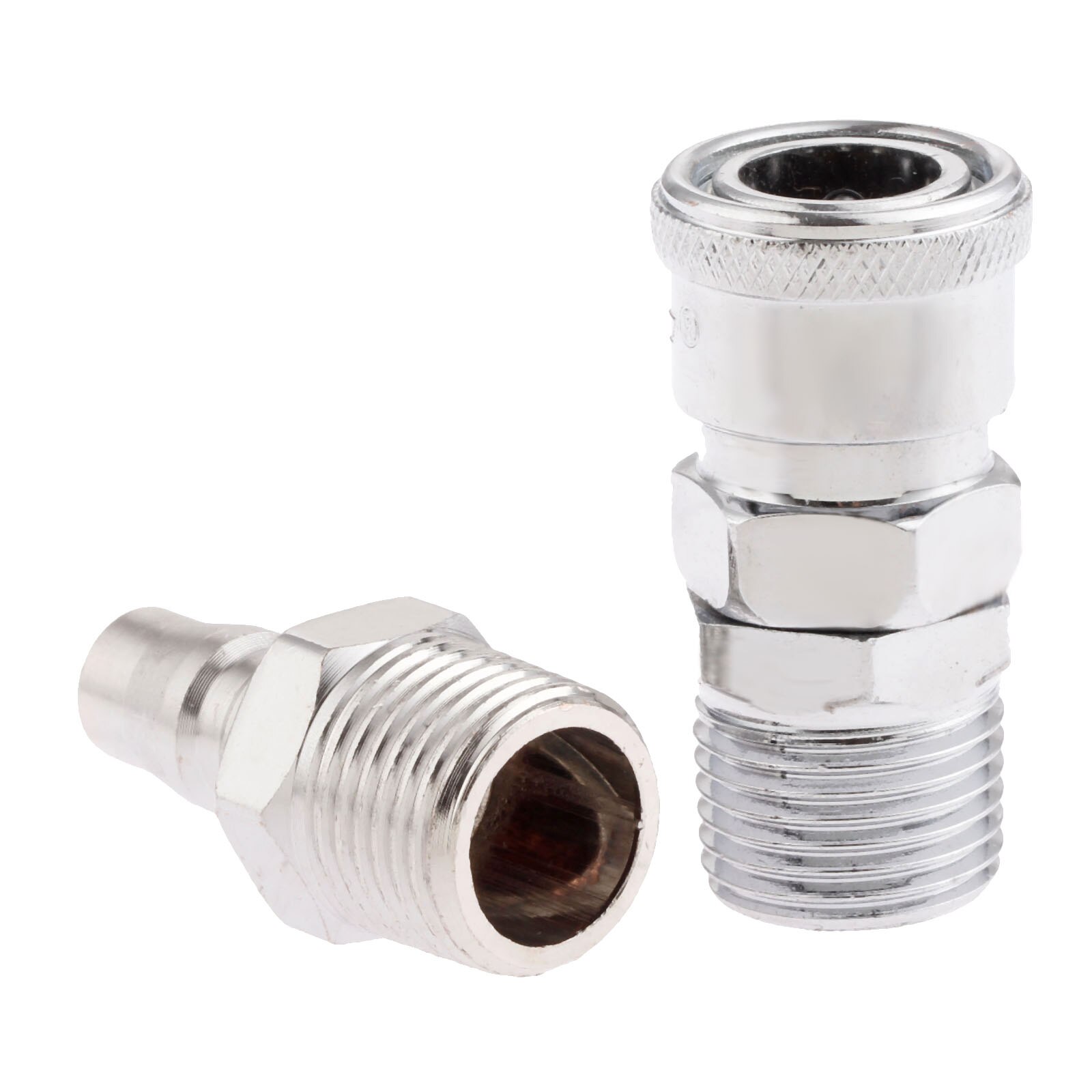 2Pc Iron Pneumatic Euro Air Line Hose Compressor Connector Quick Release 1/2" BSP Male Thread Coupler Fittings SM40 PM40