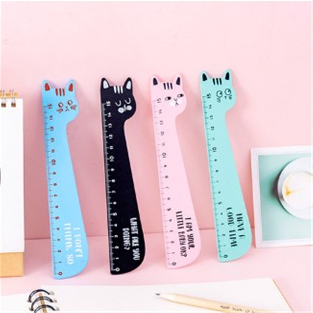 15cm Fresh Candy Color Cute Cat Wooden Ruler Measu... – Vicedeal