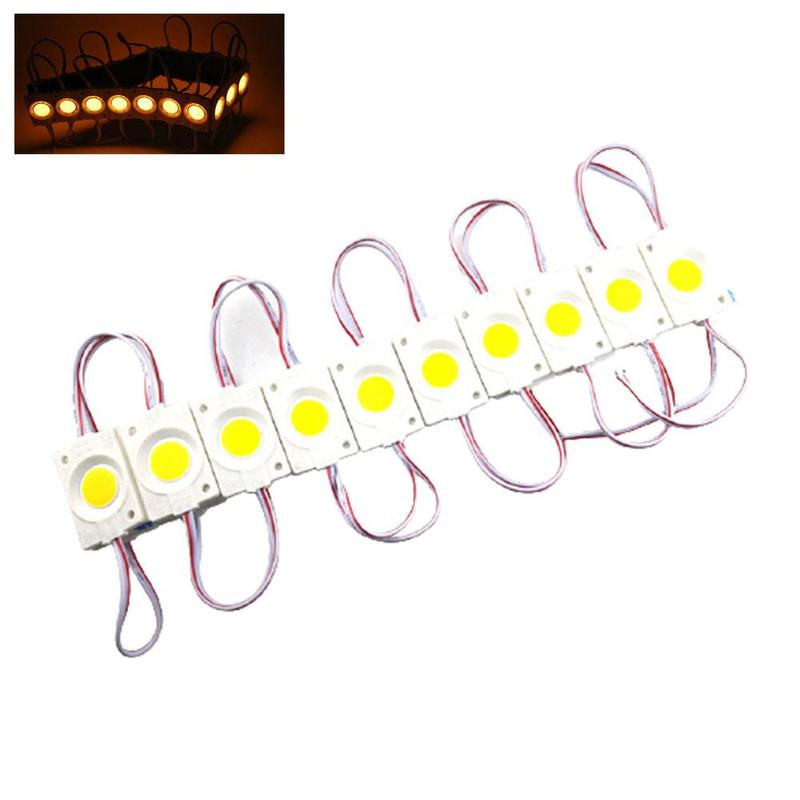 10 Stks/set Led Cob Module 2.4W 12V Dc Reclame Licht Module Led Licht Licht Woord Cob Box Bron teken Strip K8C4: YELLOW