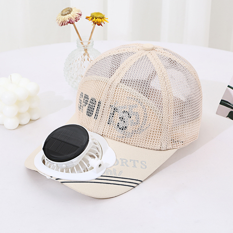 Solarbetriebene Ladung Fan Baseball Kappe Erwachsene Sommer Ich bin Freien Sonnenschutz atmungsaktive Ente Zunge Gittergewebe Deckel Männer Frauen mz130