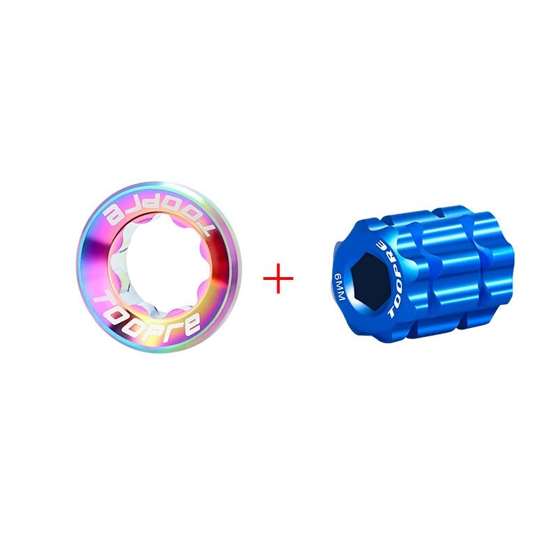TOOPRE-tornillo de aleación de aluminio para bicicleta de montaña, rueda de cadena integrada Torx, cubierta de manivela EIEIO M20, perno para XT/XTR/SLX/DEORE: Colorful Blue Tool
