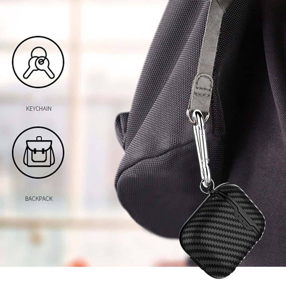 Funda protectora de fibra de carbono a prueba de polvo para AirPods 1/2, auricular Bluetooth