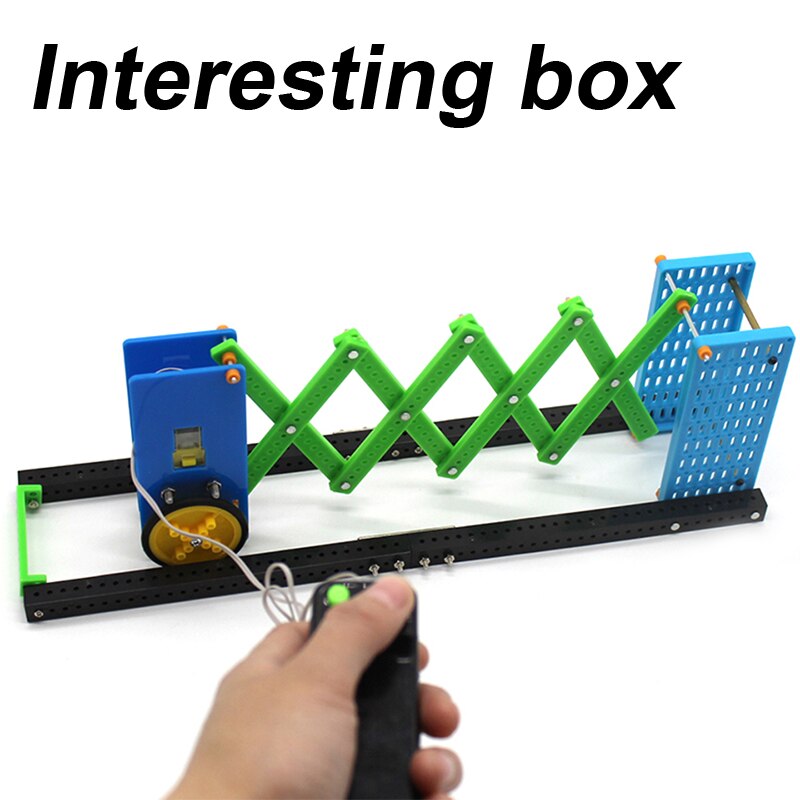 Electric retractable door electric remote control technology small invention toy manual class work supplies DIY