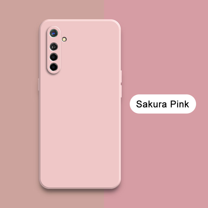 Coque en silicone liquide carrée officielle pour OPPO K5 Realme X2 XT, protection d'appareil photo 360, antichoc, souple, OPPOK5 RealmeXT: Microfibre / Rouge