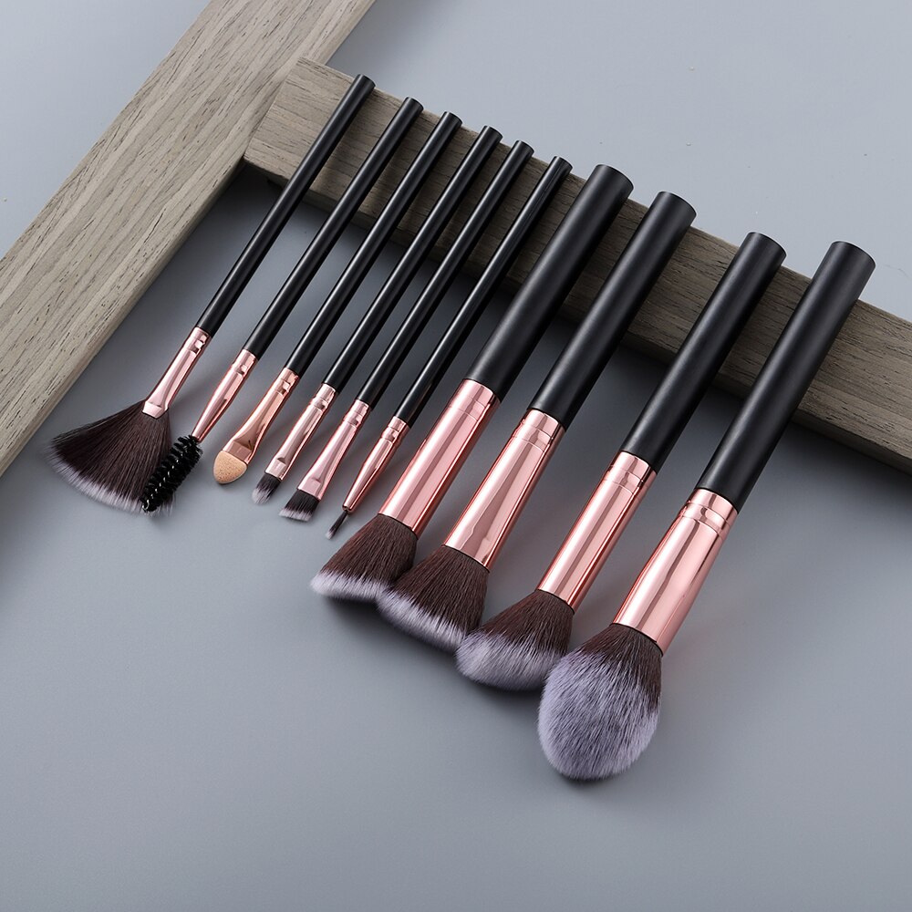 Fld 10 stuks kabuki premium synthetische make-upkwasten foundation poeder blending spons oogschaduw wimpers wenkbrauw make-up kwastenset: Stijl 4