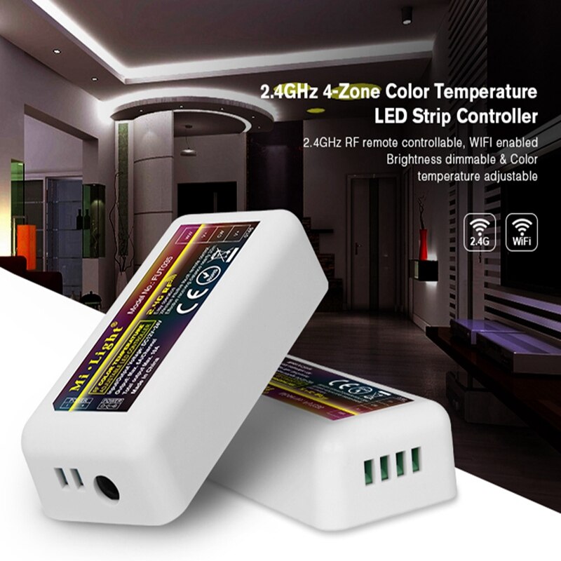 Mi light fut 036 2.4g rf trådløs 4 zone lysstyrke justerbar cct dimming controller dimmer til enkelt farve led lampestrimmel