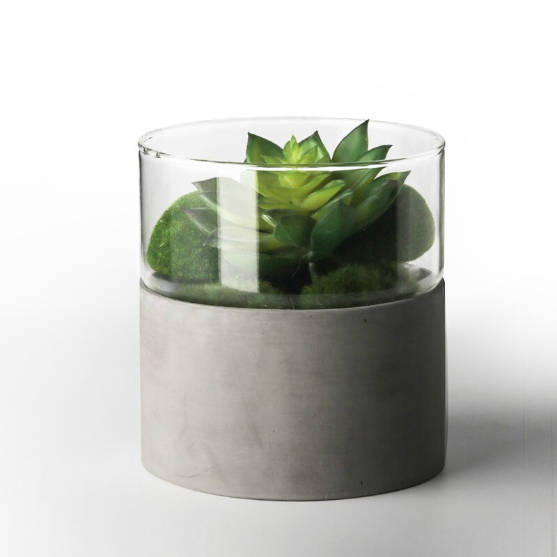 Modern Glass Vase Tabletop Vases Thydroponic Containers Flower Pot Home Decor Crafts Wedding Decoration: A