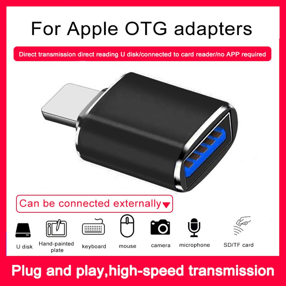 For Apple OTG Adapter Lighting Male to USB 3.0 Disk Converter Data Cable for iPhone 12 11 Pro XS Max XR X 8 7 Plus iPad Adapter