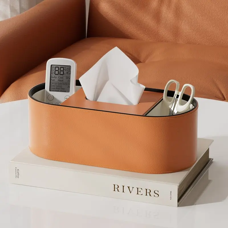 Pu Leder Taschentuch Box mit Lager regal Wohnkultur Papier halter Servietten halter für Büro tisch, Arbeits platte, Nachttisch & mehr: Lila