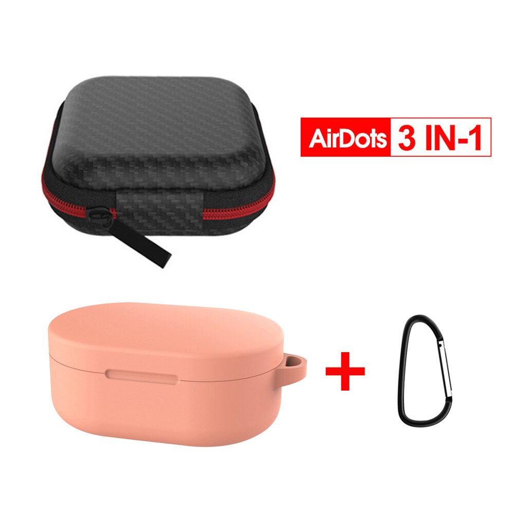 3 IN-1 Case Protection Cover Redmi AirDots Mi Air dots Silicone Case Carabiner Wireless Bluetooth Case for Xiaomi Redmi AirDots: 5