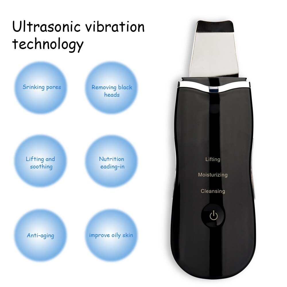Máquina do purificador da pele ultra-sônica profunda rosto pá de limpeza máquina peeling pá facial remover cravo poros mais limpo rosto