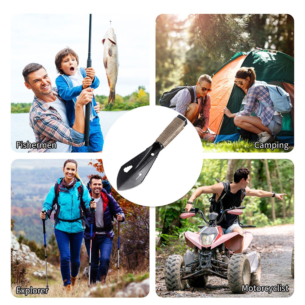 Stainless Steel Garden Shovel Spade Multi Tool Weeder with Sawtooth Hex Wrench Ruler Digging Trowel Knife Spear Garden Tools