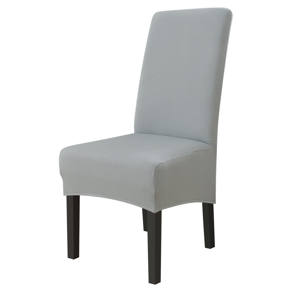 Xl storlek lång rygg rygg stolsöverdrag spandex tyg stolsöverdrag restaurang hotell fest bankett säte slipcovers: Ljusgrått