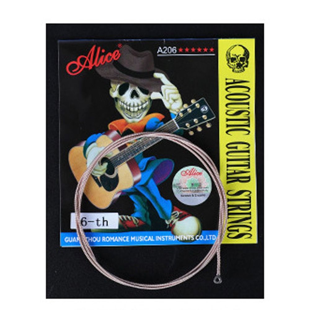 Alice-Gitarrensaiten der A206-Serie, 0,28 mm, 0,11 Zoll, Akustikgitarrensaiten, lange Lebensdauer, Stahlgitarre, 6 Saiten, Musikbegeisterte: Licht Grau