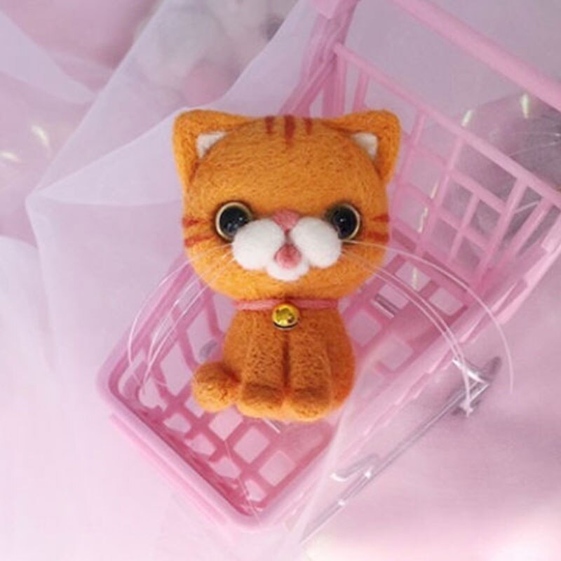 Jiwuo Wool Felt Poke Handmade Animal Pet Doll Toy Wool Needle Felting Kit Cat Shiba Inu Material Package DIY For Beginner: 2