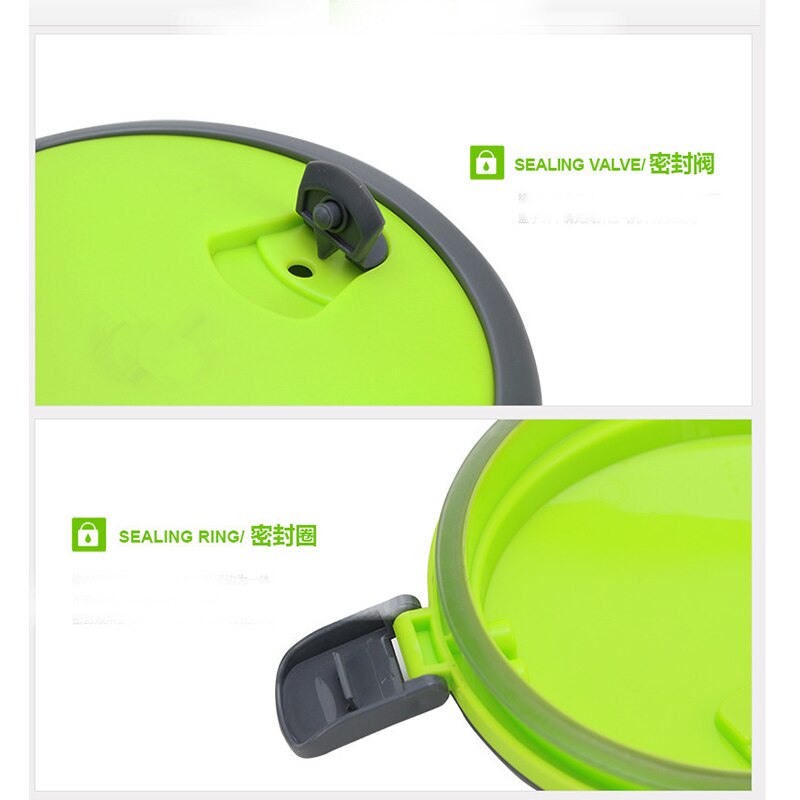 1PC Portable Lunch Box Stainless Steel Thermos Bento for Kids Food Container Round Shape Picnic Food Box