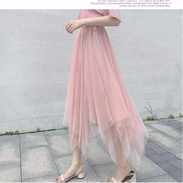 Zomer Half Lengte Elastische Rok Zwart Roze Mesh Rokken Voor Vrouwen Rok Kant Tule Bouffant Puffy Rok Mode Tutu Rokken
