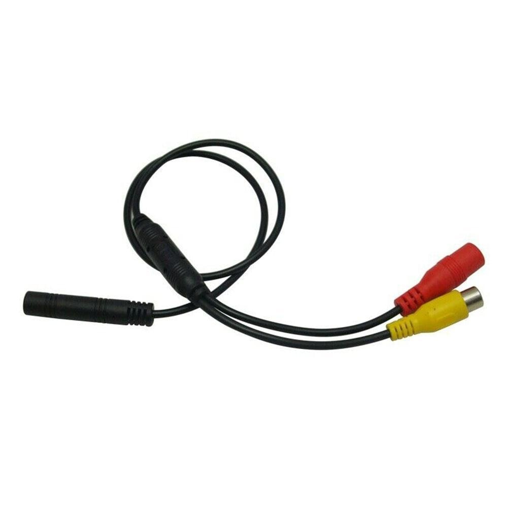 Cámara de visión trasera de marcha atrás para coche, de 4 pines macho conector de cable, adaptador de señal de alimentación a CVBS, arnés de cable RCA hembra B1K9, 1 Uds.