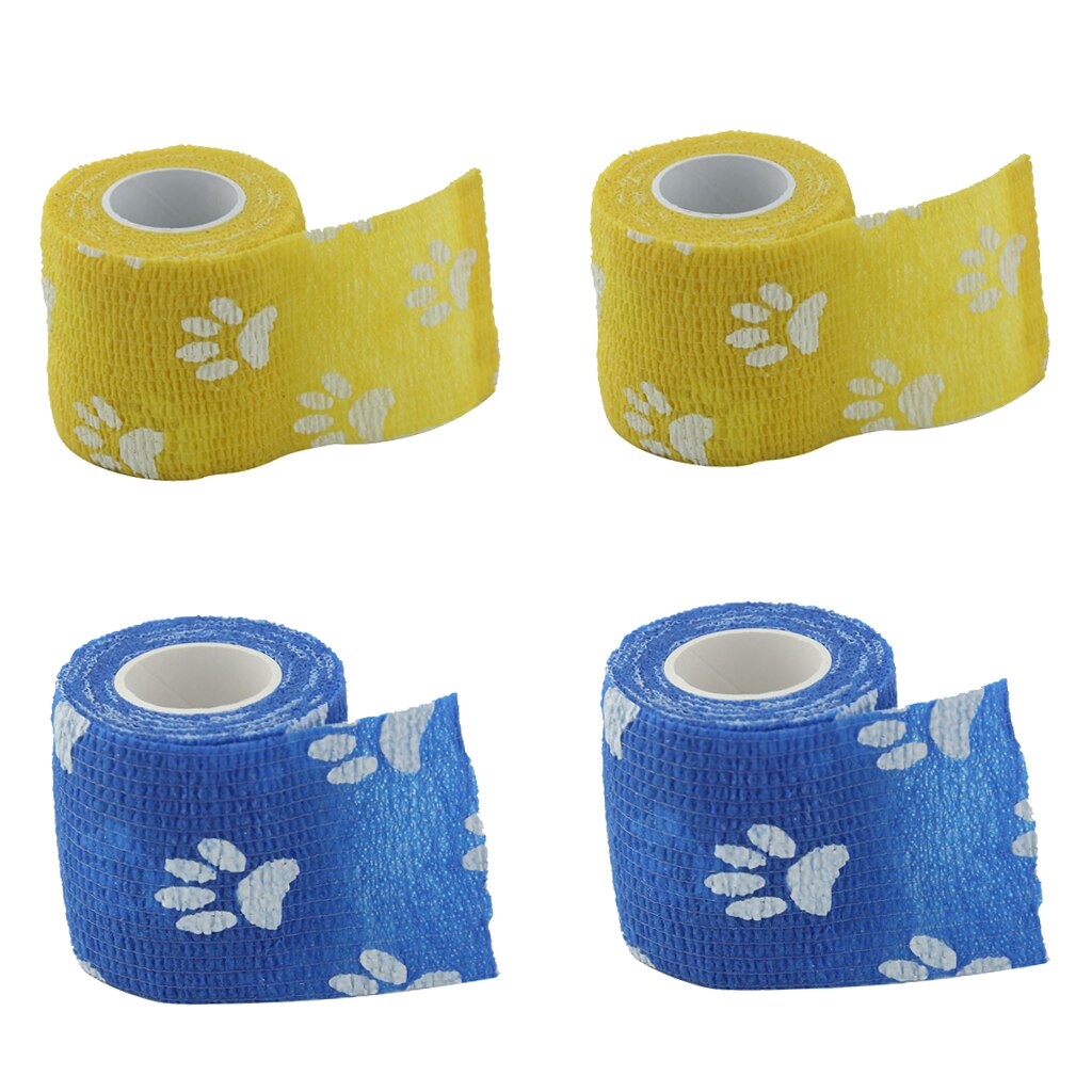 Dierenarts Wraps-4 Stuks-Lijm Gaas Rolls, Samenhangend Verband, Lijm Bandage Wrap Voor Dieren