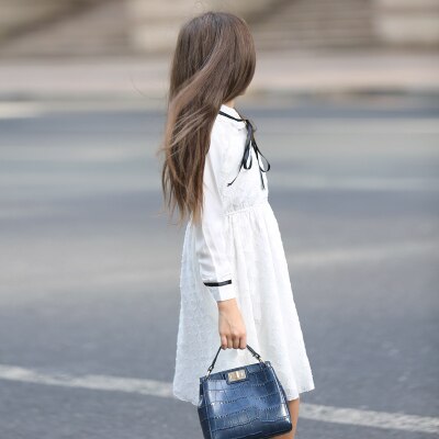 Girls White Lace Dress 6-16Y Teen Girls Dress Long Sleeve Princess Dress for Kids Girls Spring Autumn Children Dress: 10