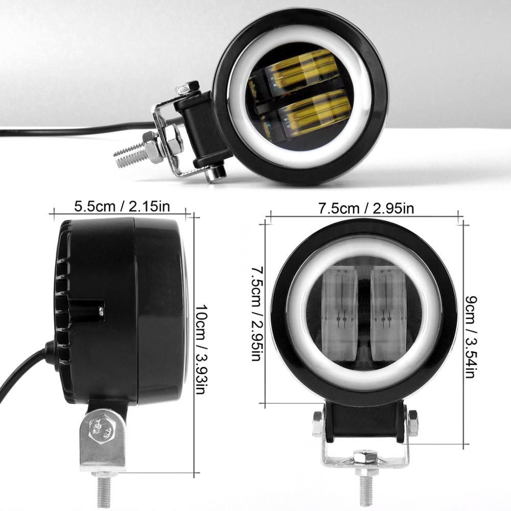 3 Inch Angel Eyes Led Work Light 12V 24V For Car DRL Halo 4x4 Offroad Motorcycle Bicycle ATV SUV Truck Working Driving Lights